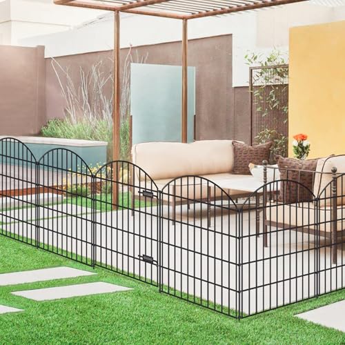 Metal Garden Fence with Gate 36 in x 23.3 ft