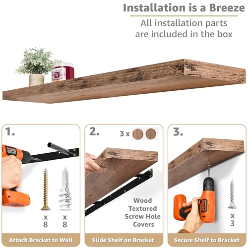Floating Shelves for Wall Storage (2 Count)