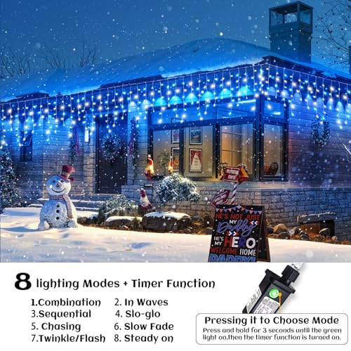 99ft Icicle Lights for Outside