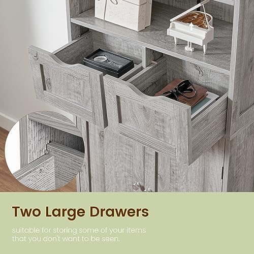 Storage Cabinet with 2 Drawers & Adjustable Shelf