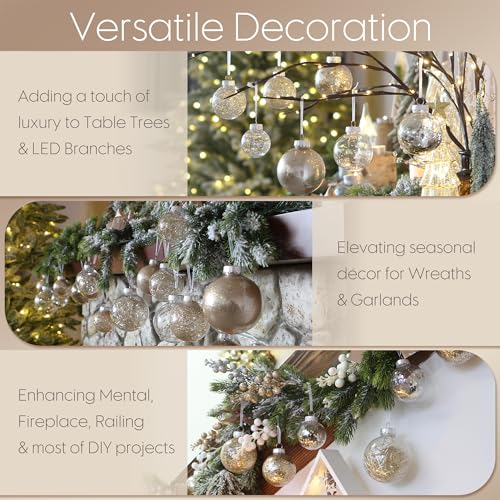 25 Pack Assorted Clear Christmas Ball Ornaments (25 Count)