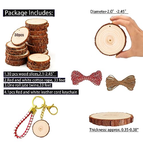 Natural Wood Slices 30pcs 2.0" (30 Count)