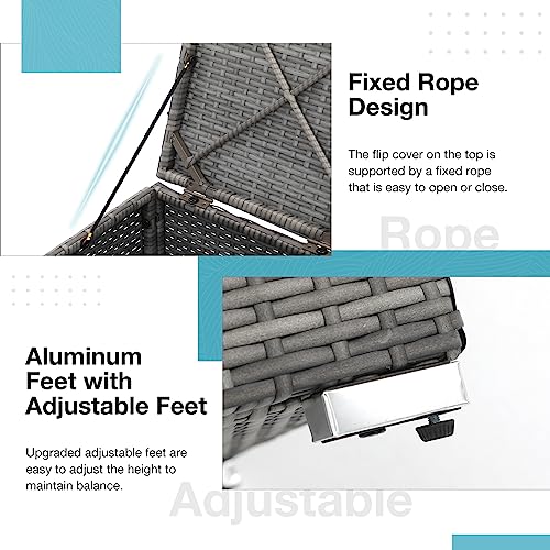 2 Piece Outdoor Patio Ottoman with Storage