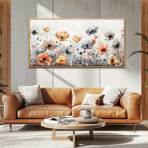 Wood Framed Canvas Wall Art For Living Room Large Wall Decor For Office Bedroom Decorations Flowers Landscape Pictures Farmhouse Paintings Artwork Aesthetic Mural Home Decor 30x60 In