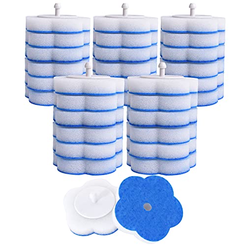 Toilet Bowl Wand Refills 32 Pcs Disposable Toilet Brush Cleaning Sponges Heads Not Compatible with Other Wand (32 Count)