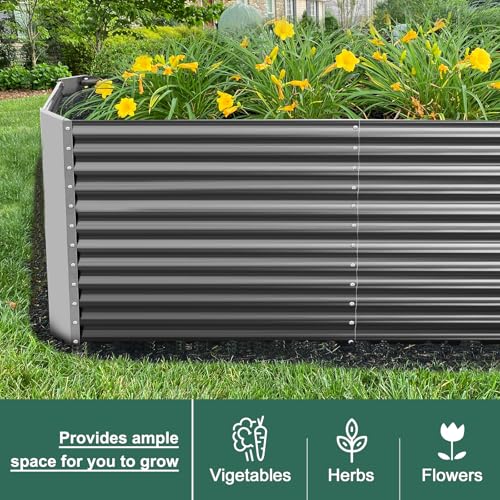 6x3x3ft Rectangular Galvanized Raised Garden Beds