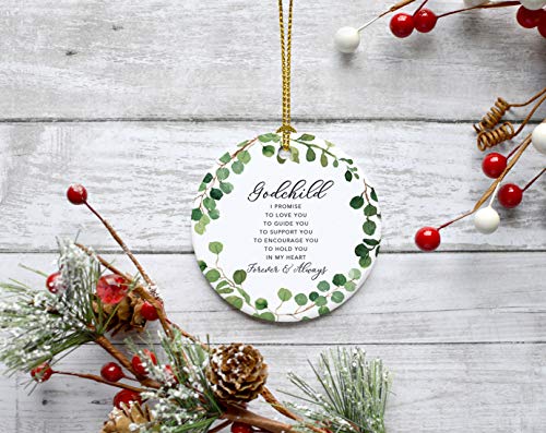 Round Ceramic Porcelain Christmas Tree Ornament Keepsake Collectible Gift