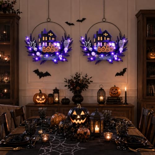 Halloween Wreath with Lights