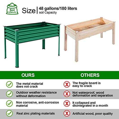 Galvanized Large Metal Raised Garden Bed with Legs for Vegetables