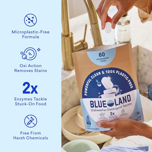 100% Plastic Free Dishwasher Detergent Tablets Set (60 Count)