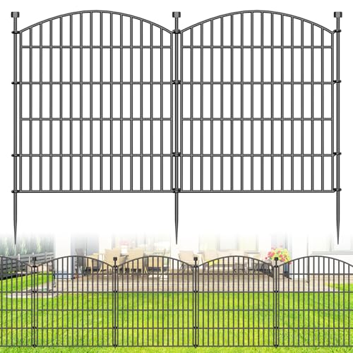 15 Panel No Dig Decorative Garden Fence 32" H x 35.4'L Outdoor Dog Barrier (6.69 Sq Ft)