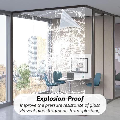Security Safety Shatterproof Window Film 4 Mil Clear 35.4x78.7in