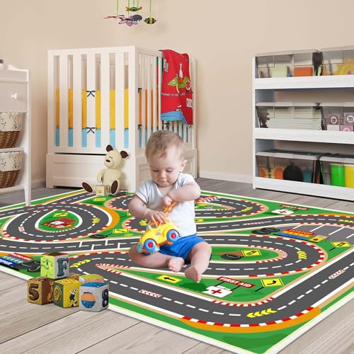 Kids Rug Playmat City Life Playroom Rug Activity Mat for Kids Toy Car Kids Carpet for Playroom Living Room
