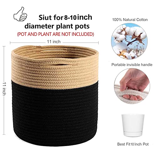 Woven Cotton Rope Plant Basket for 10