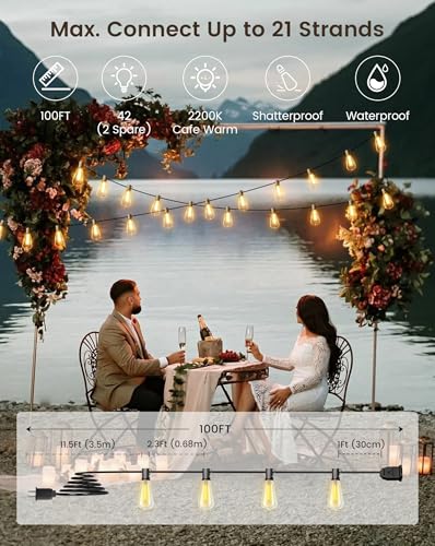 Outdoor String Lights 100FT (100 Foot)