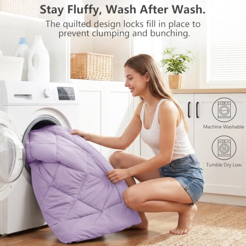 King Comforter Set 102"x90" Light Purple