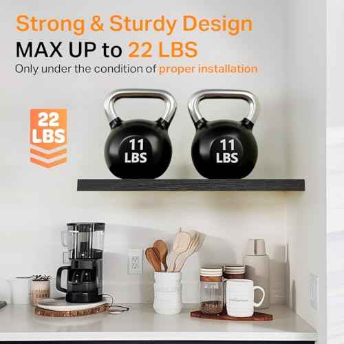 Black Floating Shelves 15.7in