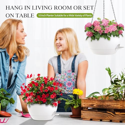 10 Inch Hanging Baskets 2 PC with Chains (2 Count)