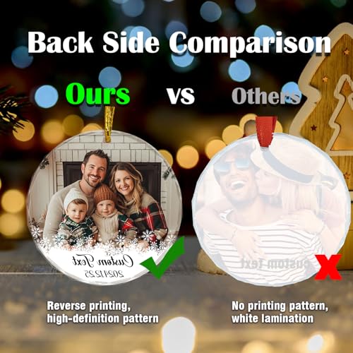 Personalized Crystal Christmas Ornaments Custom Photo