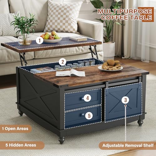 31.5" Lift Top Coffee Table with Storage