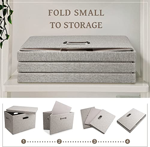 Storage Bins with Lids Fabric Closet Organizers Cubes Office Organization (5 Count)