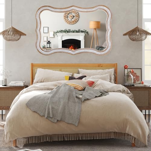 36x24 Inch Wavy Mirror for Wall Decor