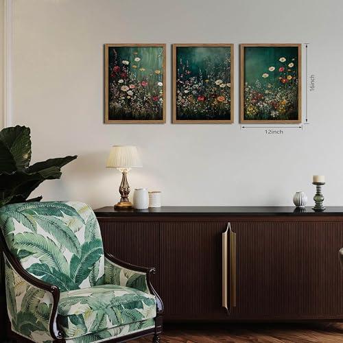Vintage Wildflower Wall Art Set of 3 (3 Count)