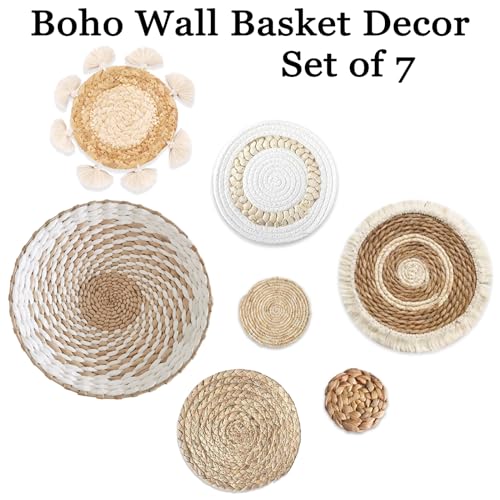 7 Pack Boho Wall Basket Decor (7 Count)