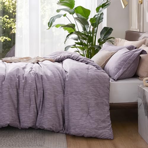 Gray Purple Queen Comforter Set