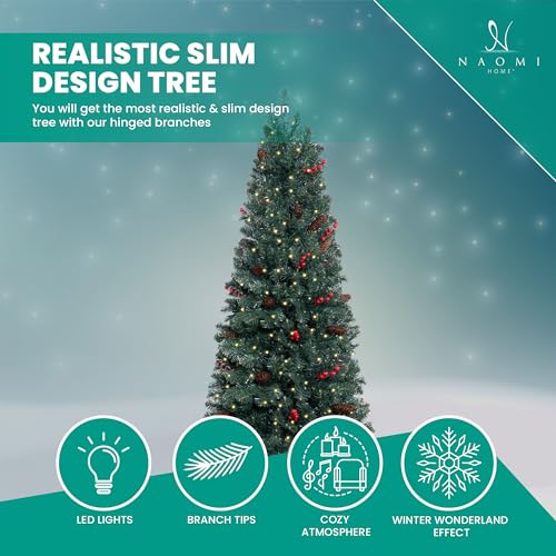 Belen 9ft Pencil Christmas Tree Prelit pre