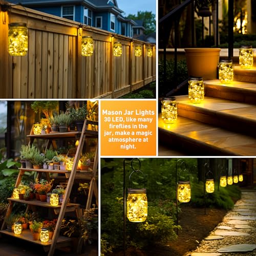 Hanging Mason Jar Solar Lights (6 Count)