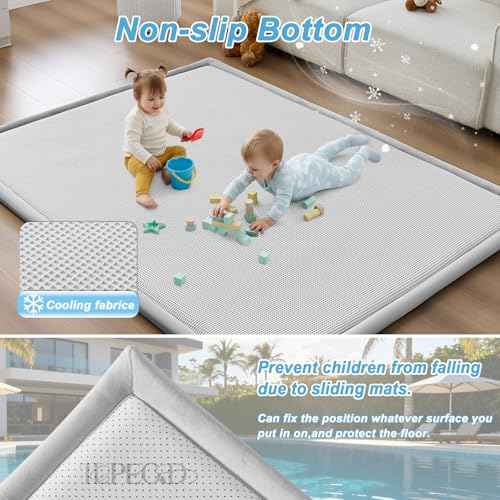 Baby Play Mat for Floor Nursery Rug Muscle Area Rug Playroom Rug 50x50" Elastic Foam 1.3" Thick Crawling Mat for Babies