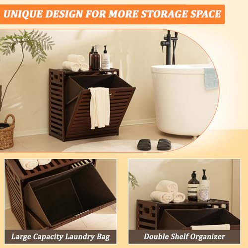 Tilt Out Laundry Hamper with Shelf