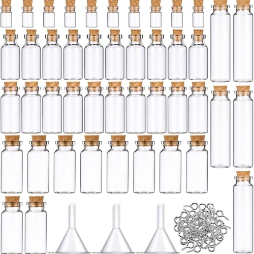 45 Pcs Spell Jar Mini Glass Potion Bottles Cork Stopper (45 Count)