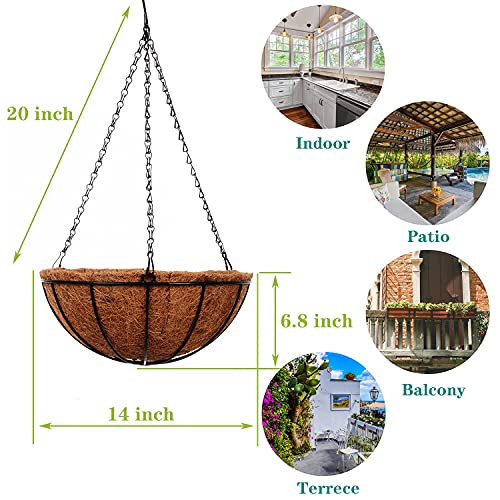 Hanging Planters Basket Outdoor Indoor (4 Count)