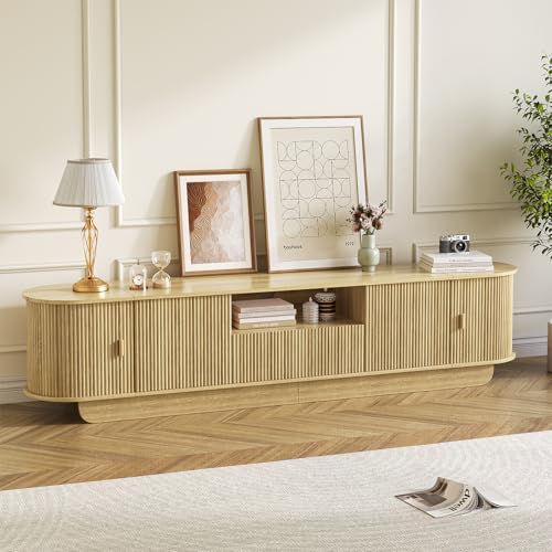 Fluted TV Stand and Coffee Table Set of 2 (2 Count)