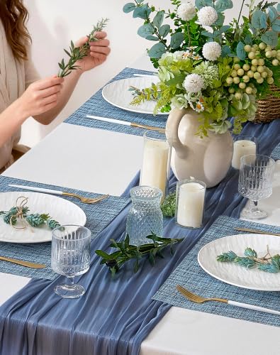 Deep Navy Woven Placemats Set of 6 (3 Count)