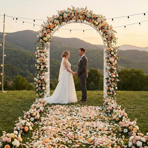 7Ft White Wooden Arbor Arch