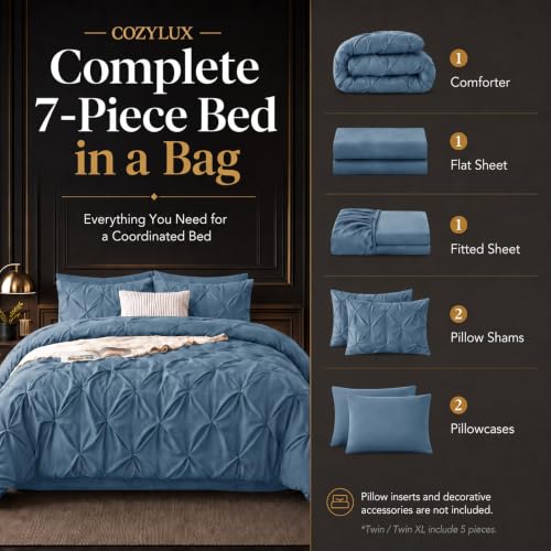 King Comforter Set Grayish Blue