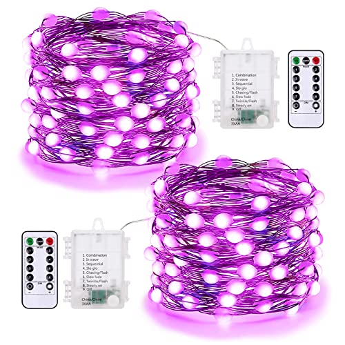Purple Battery Halloween Fairy String Lights Remote 17.48ft 50 LED (34.96 Foot)