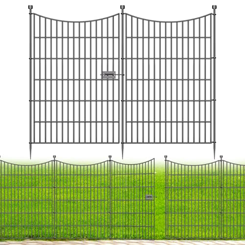 No Dig Dog Fence Outdoor for Yard with Gate