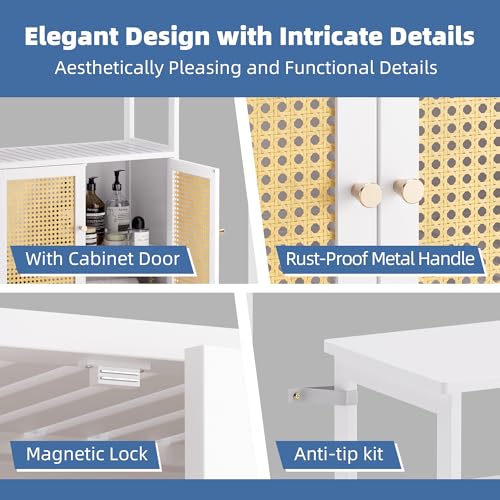 Rattan Bathroom Storage Cabinet