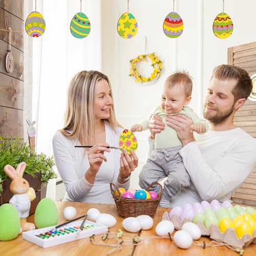 80PCS Wooden Easter Ornaments to Paint (80 Count)