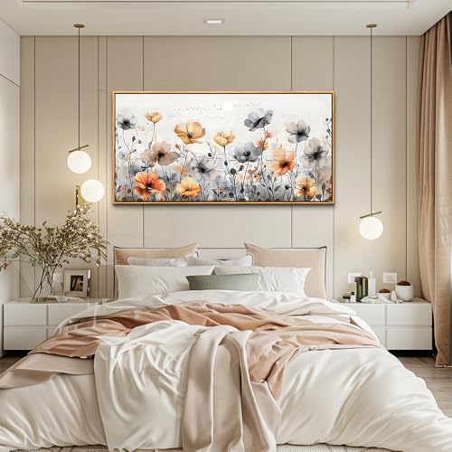 Wood Framed Canvas Wall Art For Living Room Wall Decor For Bedroom Office Wall Decorations Flowers Landscape Paintings Farmhouse Pictures Artwork Room Aesthetic Home Decor 20x40 In
