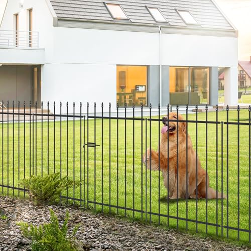 Decorative Metal Garden Fence with Gate 42" x 11.5' (4680 sq inches)