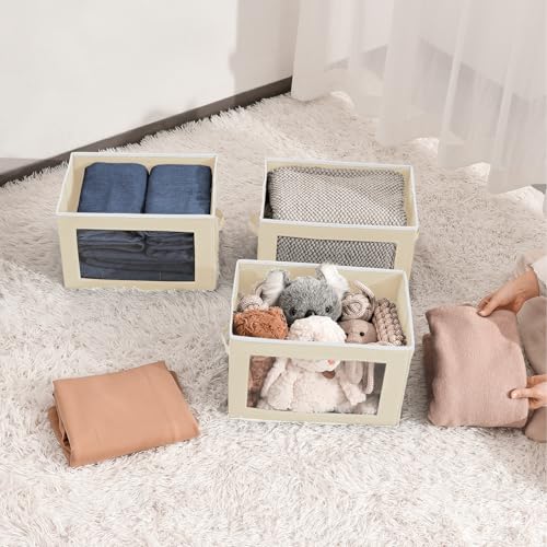 Fabric Storage Bins with Lids (3 Count)