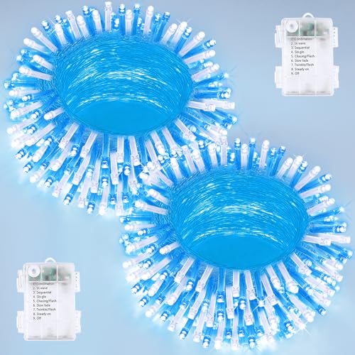 2 Pack 200 LED Battery Operated String Lights