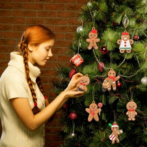 Assorted Christmas Gingerbread Man Ornaments for Christmas Tree Decor (24 Count)