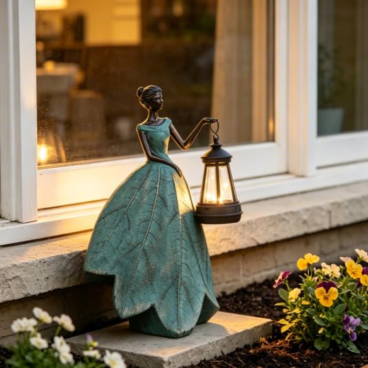 Fairy Statues Garden Decor with Solar Lights Gifts for Women
