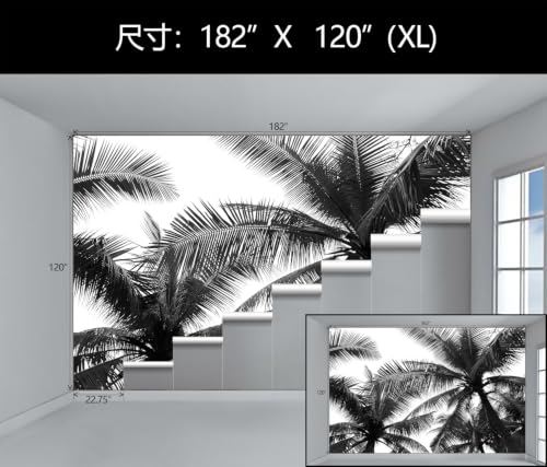 Black Palm Tree Tropical Wallpaper Mural Peel and Stick for Bedroom